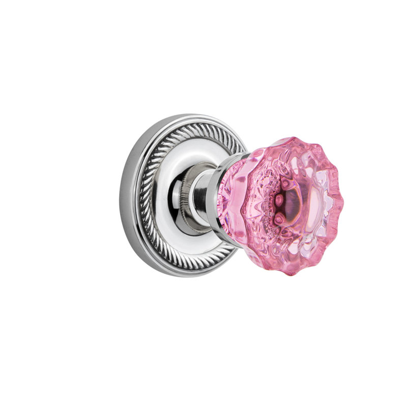 Nostalgic Warehouse Pink Crystal Privacy Door Knob with Rope Rosette Wayfair